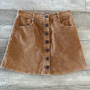 Brandy Melville Mini Skirt 9"‎ Corduory Button Front Size S Preppy Academia
